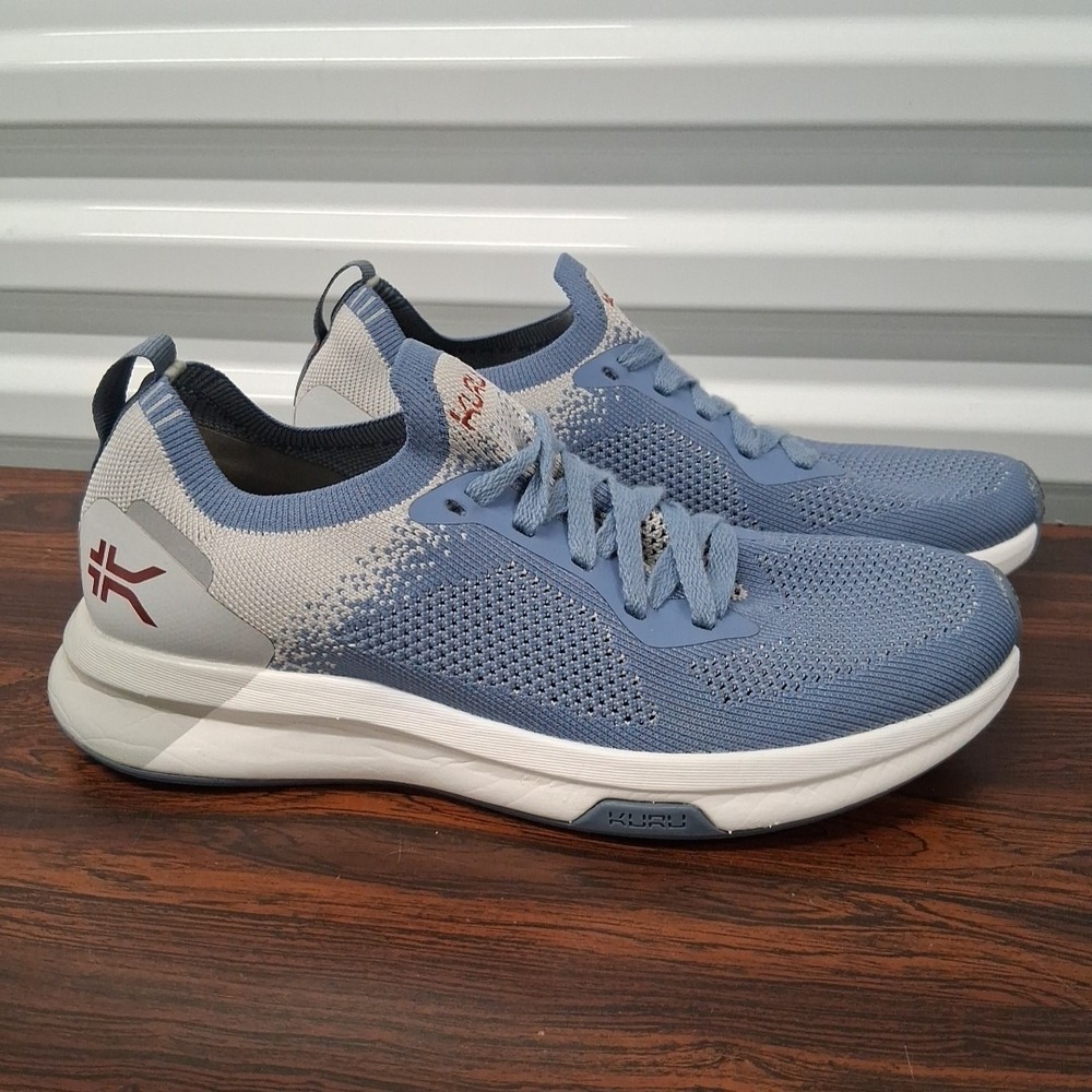 Kuru Flux Mens Size 7.5 Blue Gray White Athletic Running Walking Shoes Sneakers